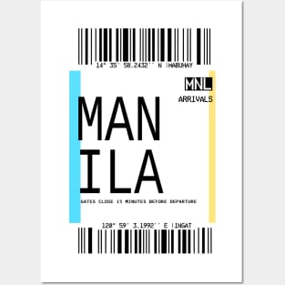 MANILA PLANE TICKET POCKET DESIGN SHIRT STICKER Posters and Art